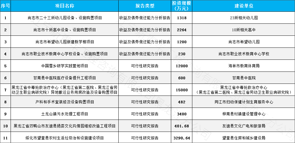 新青年公司近期完成申請(qǐng)政府債券項(xiàng)目案例